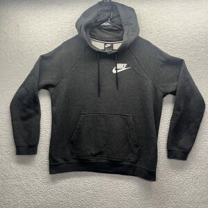 Nike Hoodie Women Medium Gray Cotton with Polyester Pullover Gym Jogger Yoga Fit